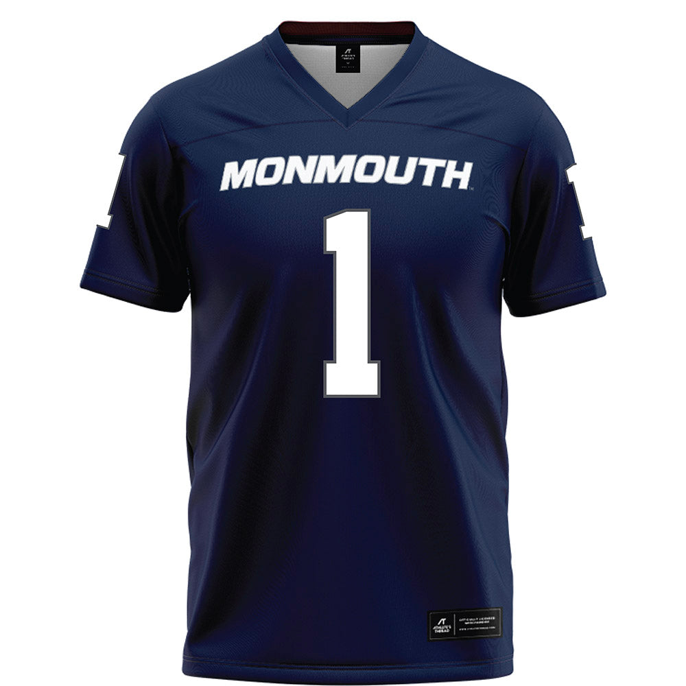 Monmouth - NCAA Football : Edwin Morales III - Blue Football Jersey-0