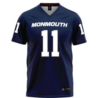 Monmouth - NCAA Football : Zack Hios - Blue Football Jersey-0