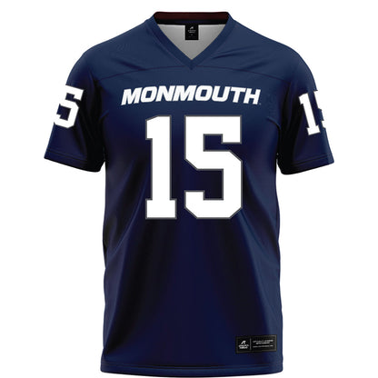 Monmouth - NCAA Football : Will Silverman - Blue Football Jersey-0
