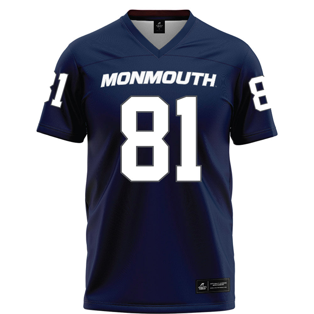 Monmouth - NCAA Football : Ashanti Caviness Jr - Blue Football Jersey-0