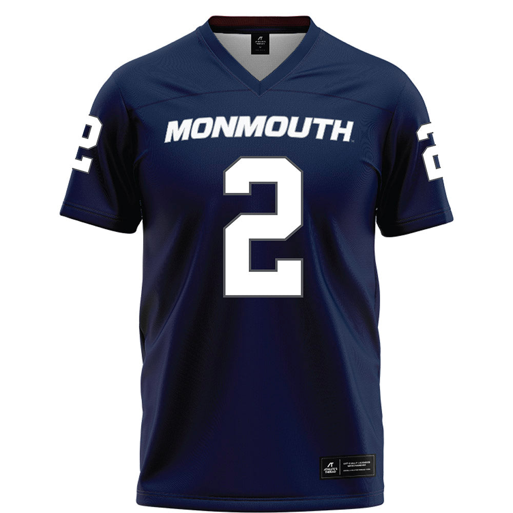 Monmouth - NCAA Football : Tyrese Wright - Blue Football Jersey-0