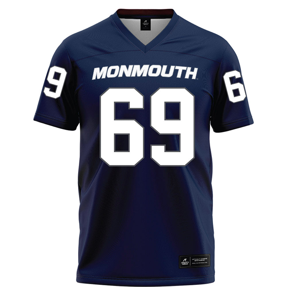 Monmouth - NCAA Football : Josh Duran - Blue Football Jersey-0