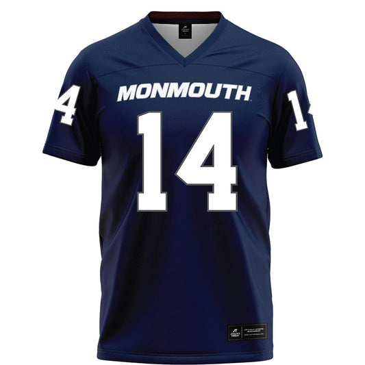 Monmouth - NCAA Football : Christian Solino Solino - Blue Football Jersey-0