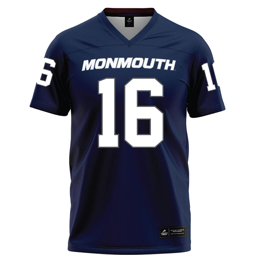 Monmouth - NCAA Football : Jaylen Dotson - Blue Football Jersey-0