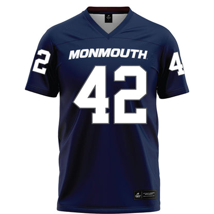 Monmouth - NCAA Football : Isaiah Bishop - Blue Football Jersey-0