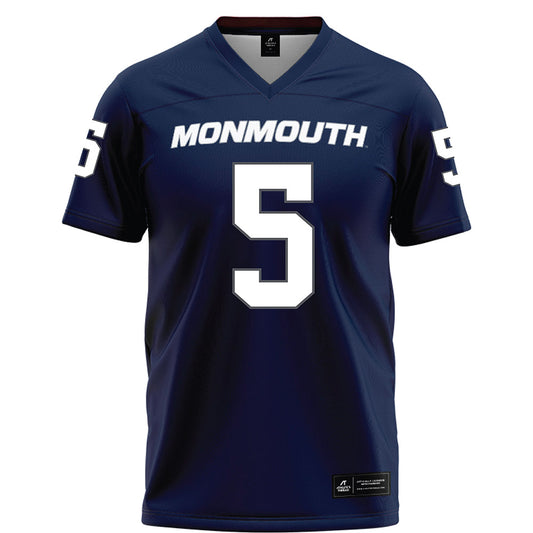 Monmouth - NCAA Football : Dymere Miller - Blue Football Jersey-0