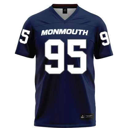 Monmouth - NCAA Football : Justin O'Bannon - Blue Football Jersey-0