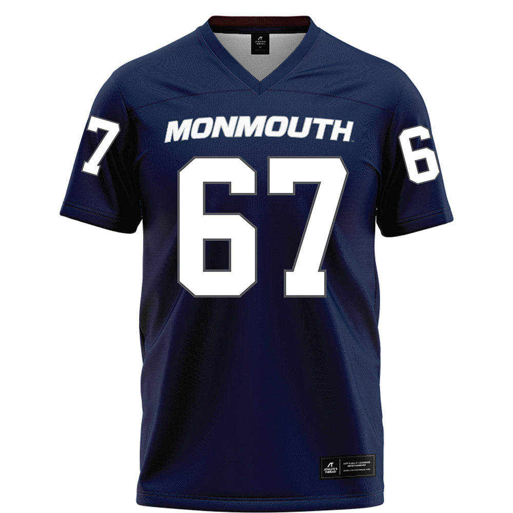 Monmouth - NCAA Football : Stephen Reutlinger - Blue Football Jersey-0