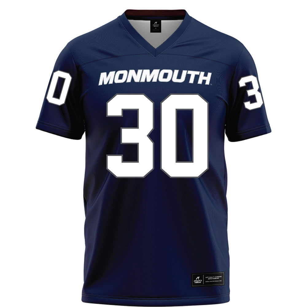 Monmouth - NCAA Football : Jaeden Jones - Blue Football Jersey-0