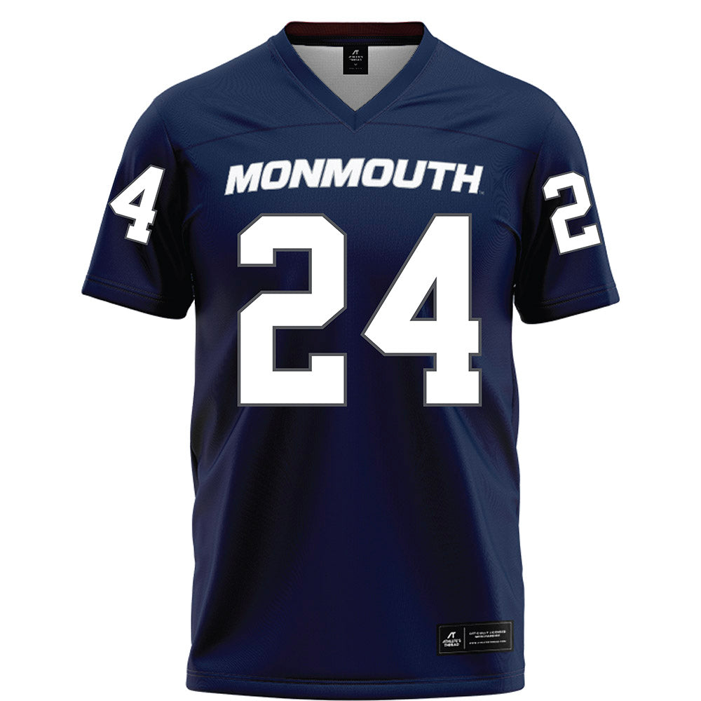 Monmouth - NCAA Football : John England - Blue Football Jersey-0