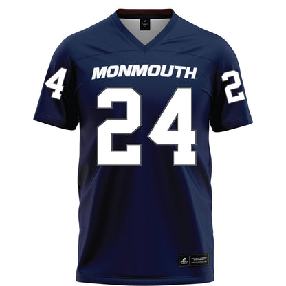 Monmouth - NCAA Football : John England - Blue Football Jersey-0