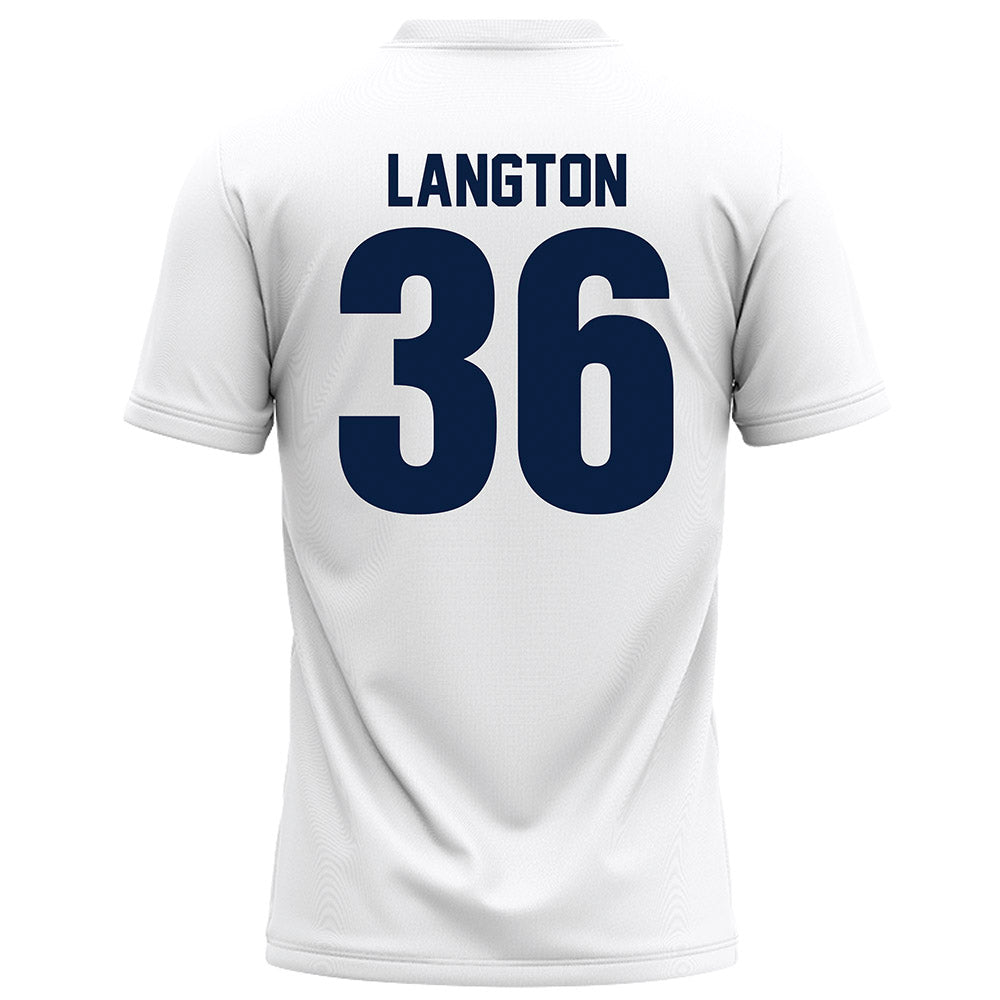 Monmouth - NCAA Football : Steven Langton - White Football Jersey