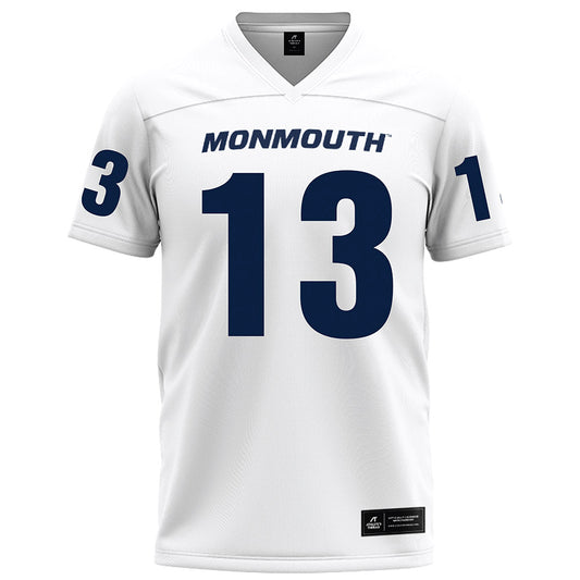 Monmouth - NCAA Football : Enzo Arjona - White Football Jersey
