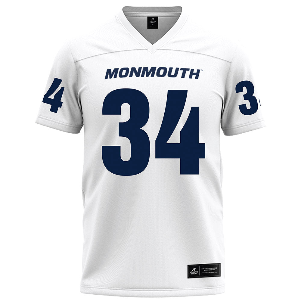 Monmouth - NCAA Football : Isaiah Bishop - White Football Jersey