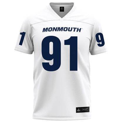 Monmouth - NCAA Football : Thomas Cader - White Football Jersey-0