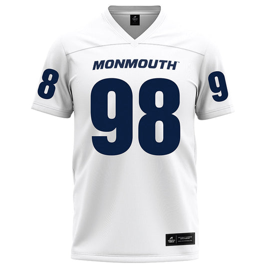 Monmouth - NCAA Football : Logan Barnes - White Football Jersey