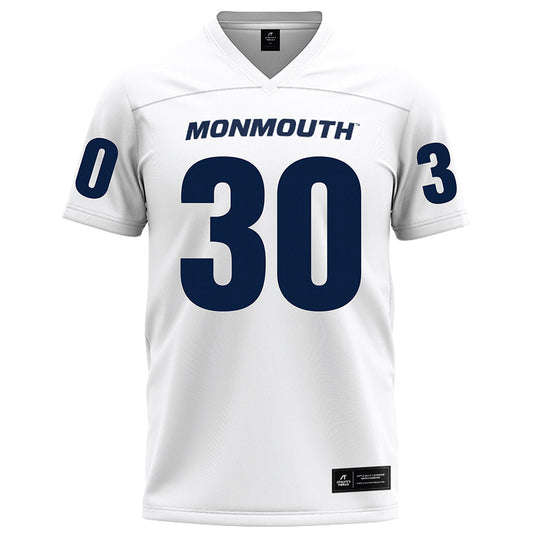 Monmouth - NCAA Football : Jaeden Jones - White Football Jersey