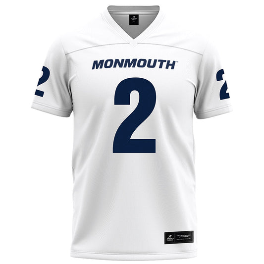 Monmouth - NCAA Football : Tyrese Wright - White Football Jersey