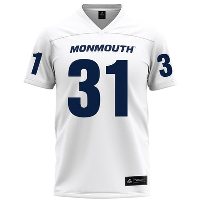 Monmouth - NCAA Football : Dana Johnson - White Football Jersey