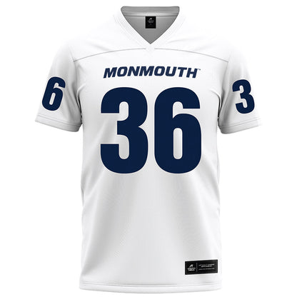 Monmouth - NCAA Football : Steven Langton - White Football Jersey