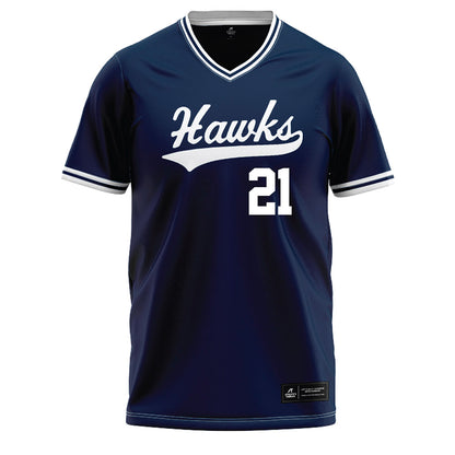 Monmouth - NCAA Baseball : Derek Benzinger - Blue Baseball Jersey