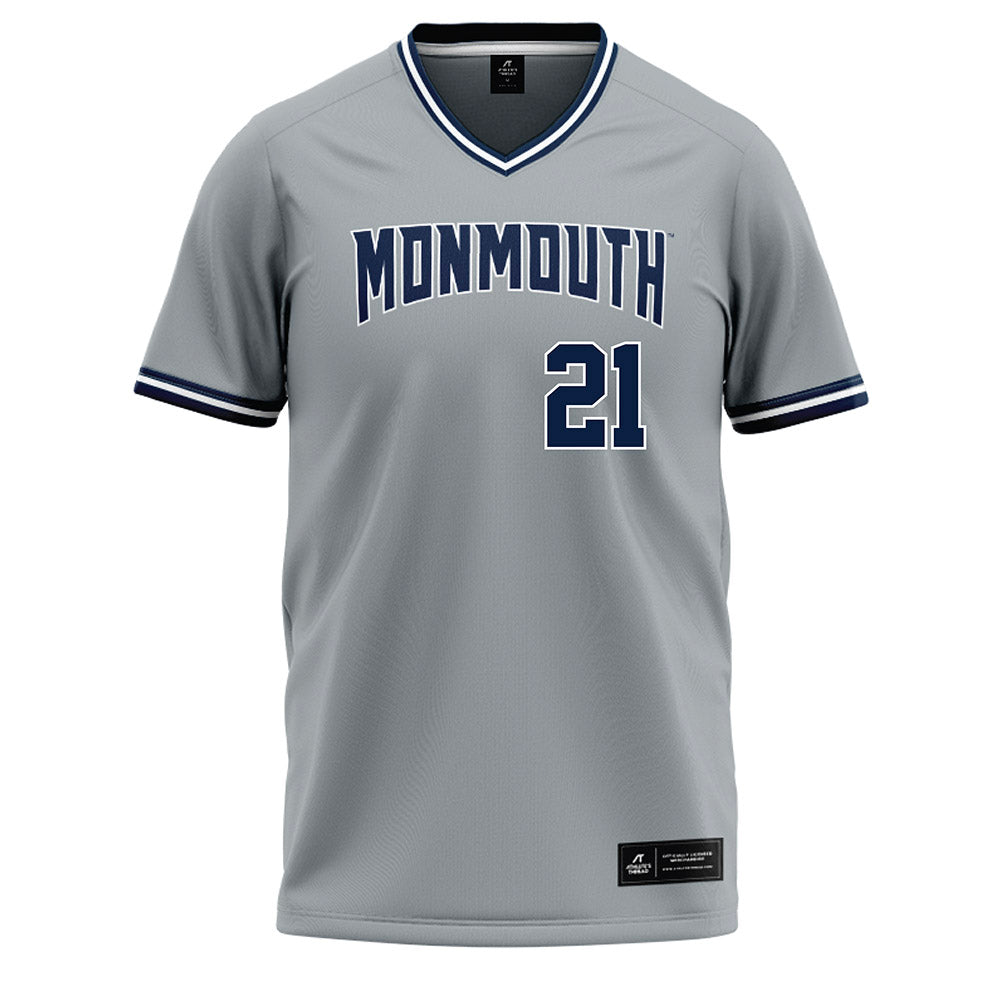 Monmouth - NCAA Baseball : Derek Benzinger - Grey Baseball Jersey