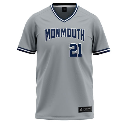 Monmouth - NCAA Baseball : Derek Benzinger - Grey Baseball Jersey