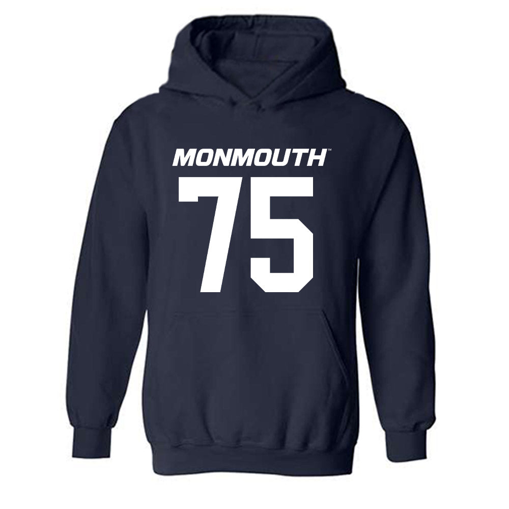 Monmouth - NCAA Football : James Voss - Replica Shersey Hooded Sweatshirt