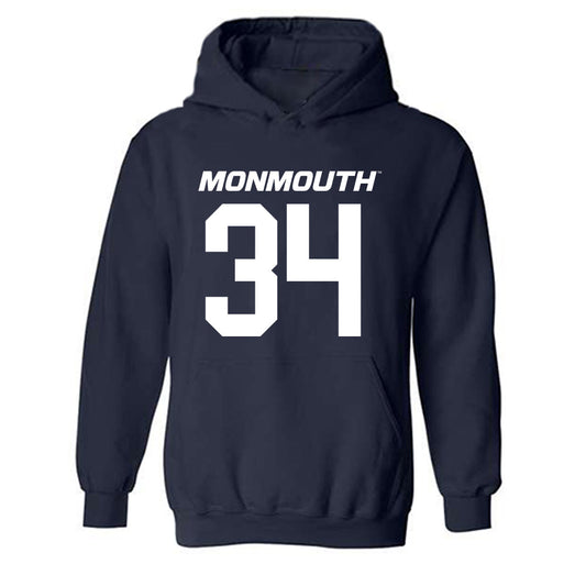 Monmouth - NCAA Football : Anthony brown - Replica Shersey Hooded Sweatshirt-0