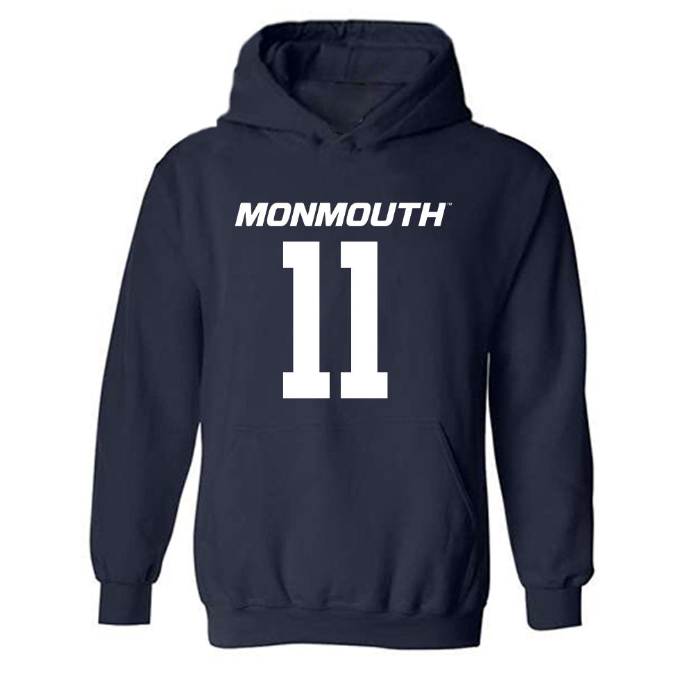Monmouth - NCAA Football : Ryan Russo - Replica Shersey Hooded Sweatshirt-0