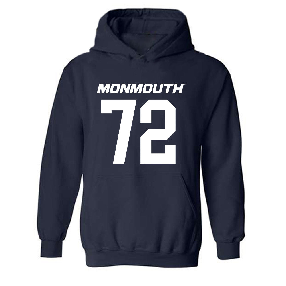 Monmouth - NCAA Football : Shalik Hubbard - Replica Shersey Hooded Sweatshirt-0