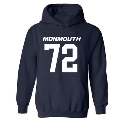 Monmouth - NCAA Football : Shalik Hubbard - Replica Shersey Hooded Sweatshirt-0