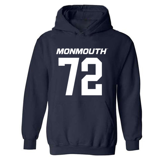 Monmouth - NCAA Football : Shalik Hubbard - Replica Shersey Hooded Sweatshirt-0