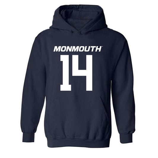 Monmouth - NCAA Football : Joshua Derry - Replica Shersey Hooded Sweatshirt