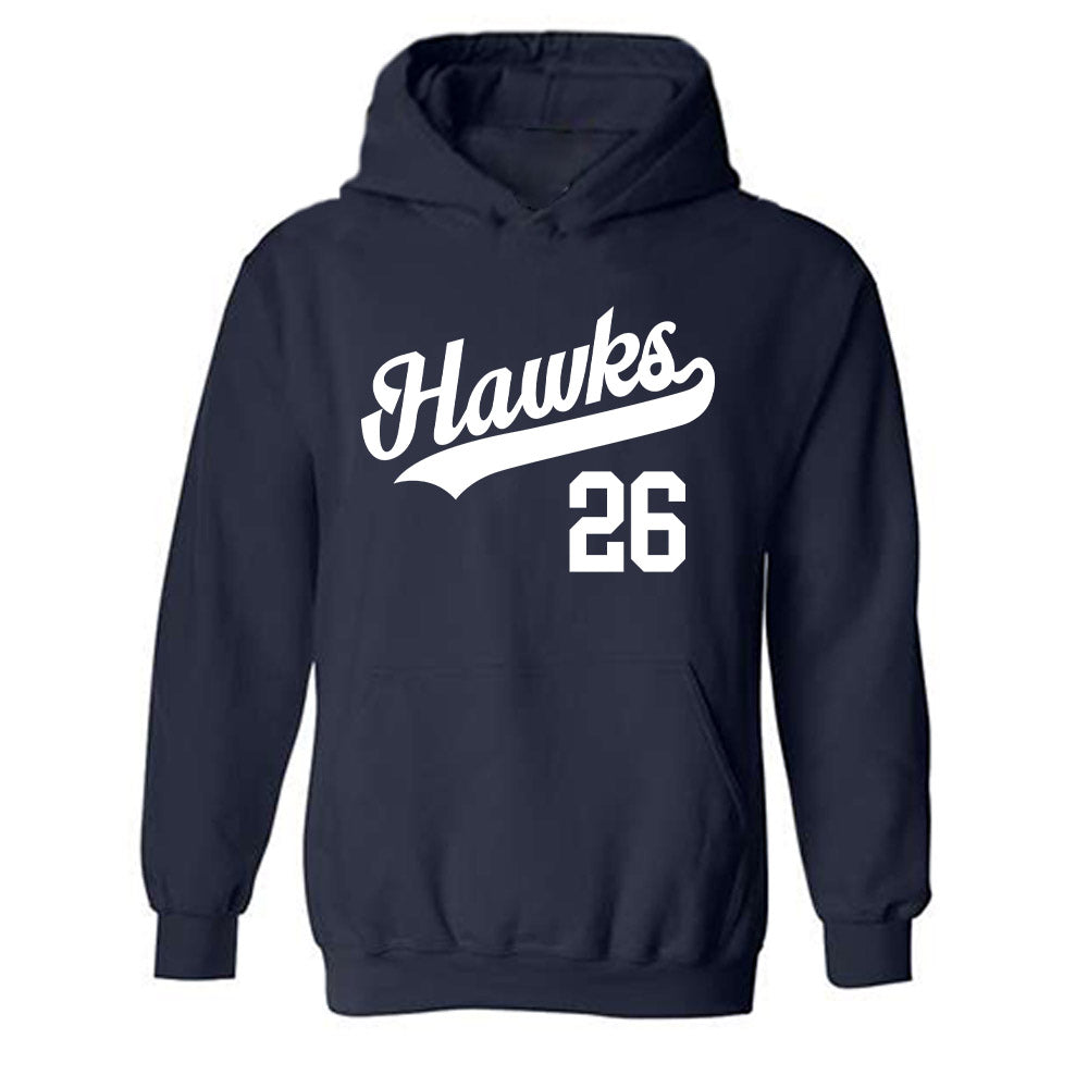 Monmouth - NCAA Baseball : Andrew Schmid - Replica Shersey Hooded Sweatshirt-0