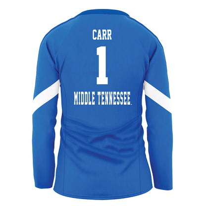 MTSU - NCAA Women's Volleyball : Logan Carr - Blue Volleyball Jersey-1