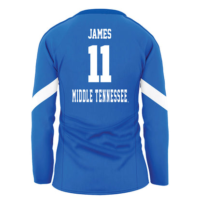 MTSU - NCAA Women's Volleyball : Khalia-Leigh James - Blue Volleyball Jersey-1