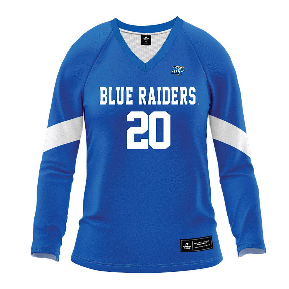 MTSU - NCAA Women's Volleyball : Emma Nilson - Blue Volleyball Jersey