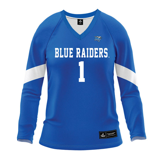 MTSU - NCAA Women's Volleyball : Logan Carr - Blue Volleyball Jersey-0