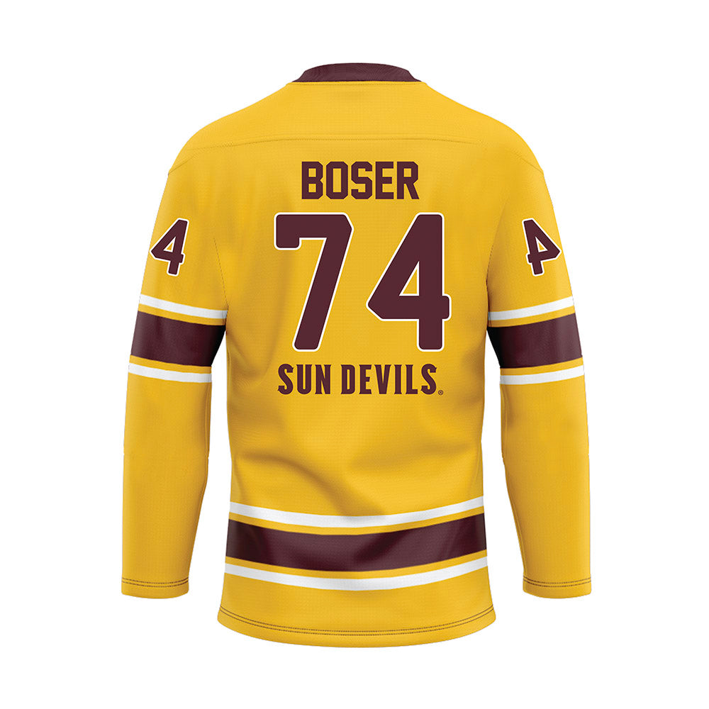 Arizona State - NCAA Men's Ice Hockey : Brasen Boser - Gold Hockey Jersey-1
