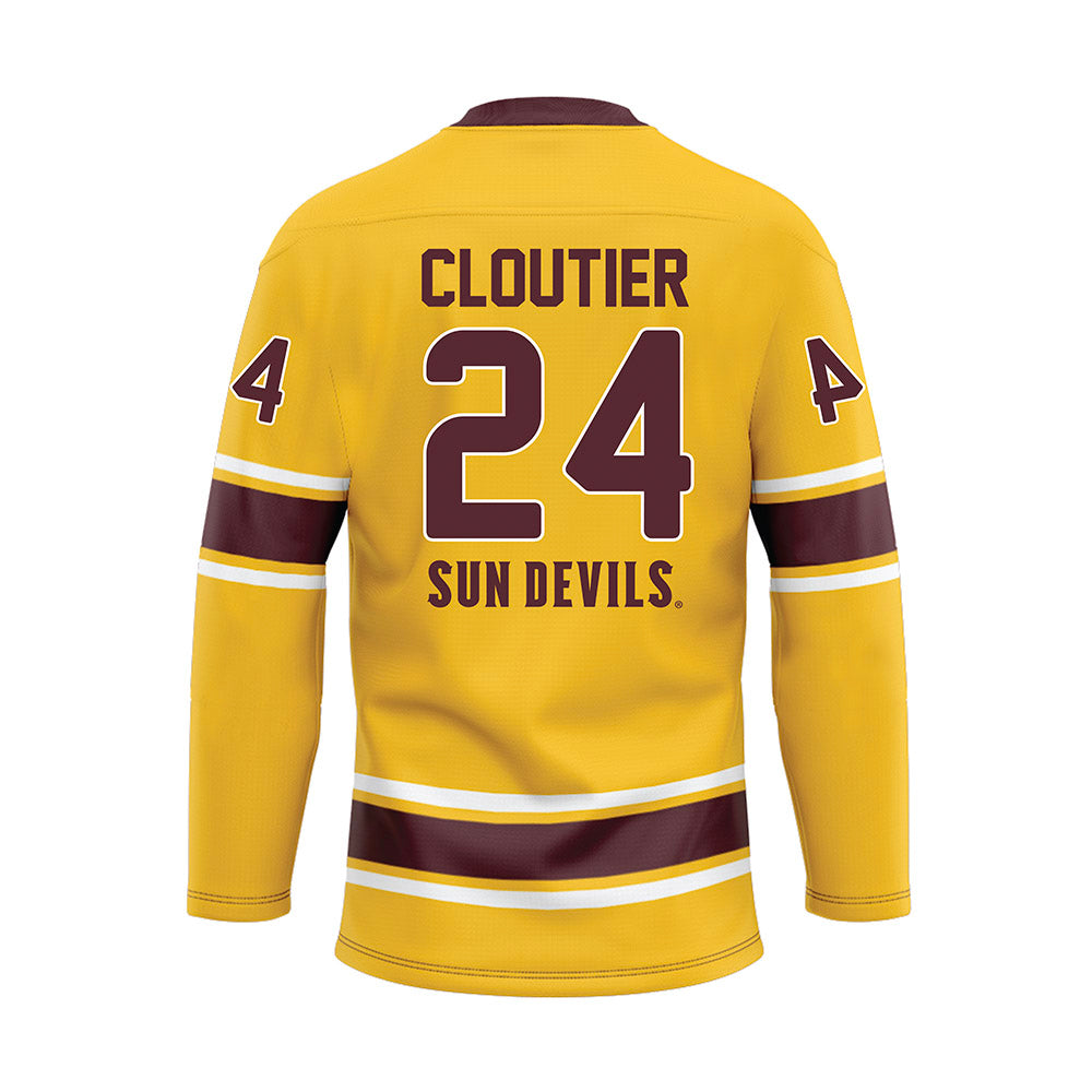 Arizona State - NCAA Men's Ice Hockey : Justin Cloutier - Gold Hockey Jersey-1