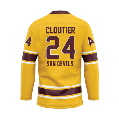Arizona State - NCAA Men's Ice Hockey : Justin Cloutier - Gold Hockey Jersey-1