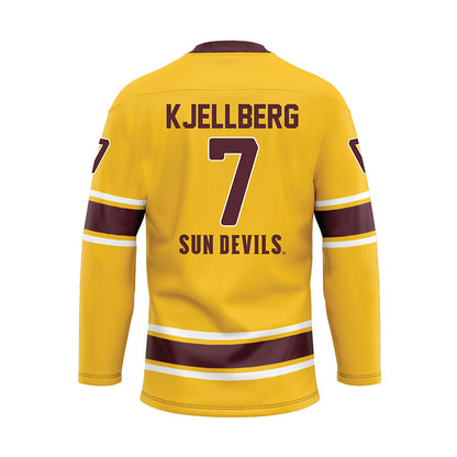 Arizona State - NCAA Men's Ice Hockey : Joel Kjellberg - Gold Hockey Jersey