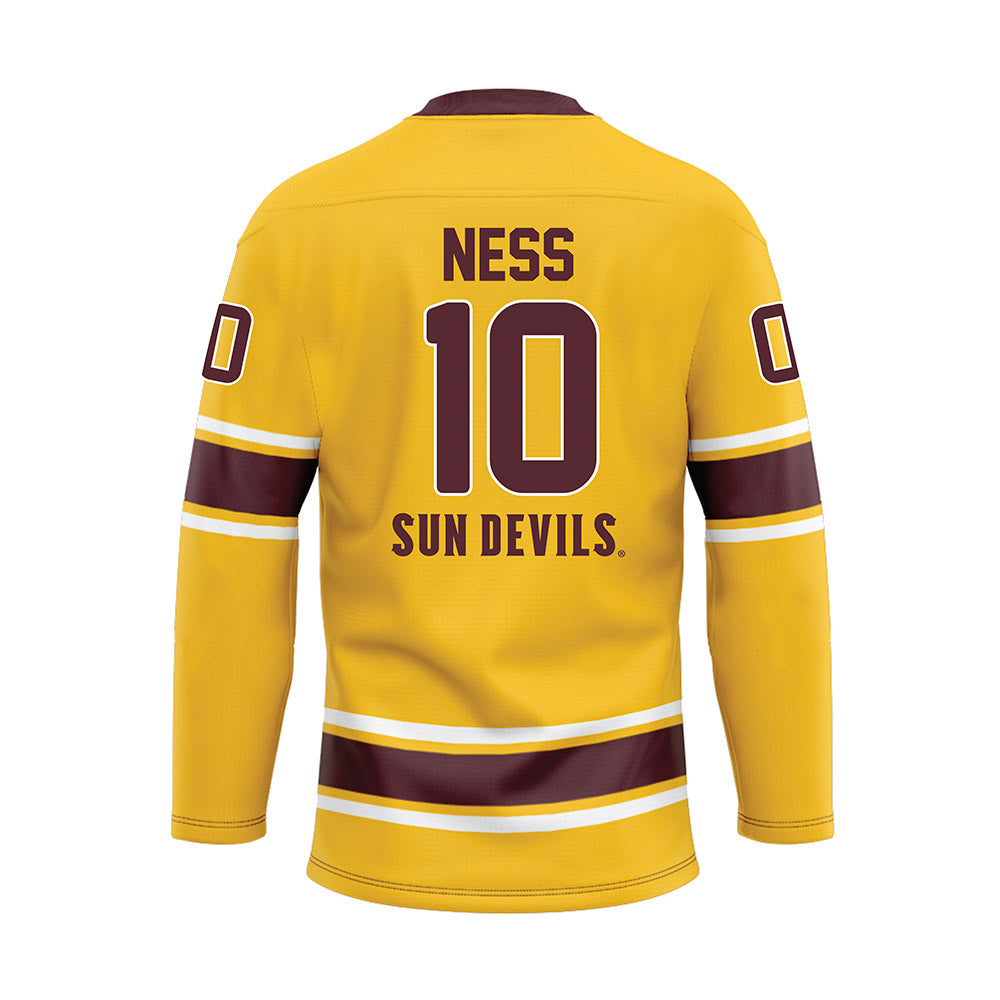 Arizona State - NCAA Men's Ice Hockey : Tucker Ness - Gold Hockey Jersey