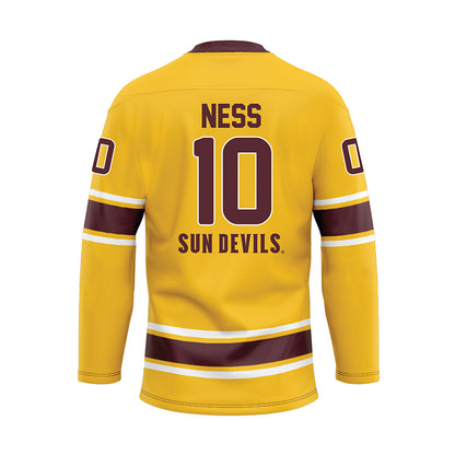 Arizona State - NCAA Men's Ice Hockey : Tucker Ness - Gold Hockey Jersey