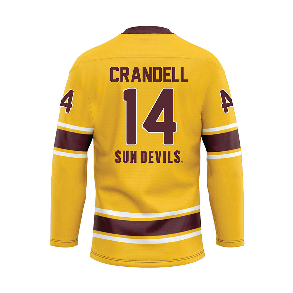 Arizona State - NCAA Men's Ice Hockey : Carmelo Crandell - Gold Hockey Jersey-1