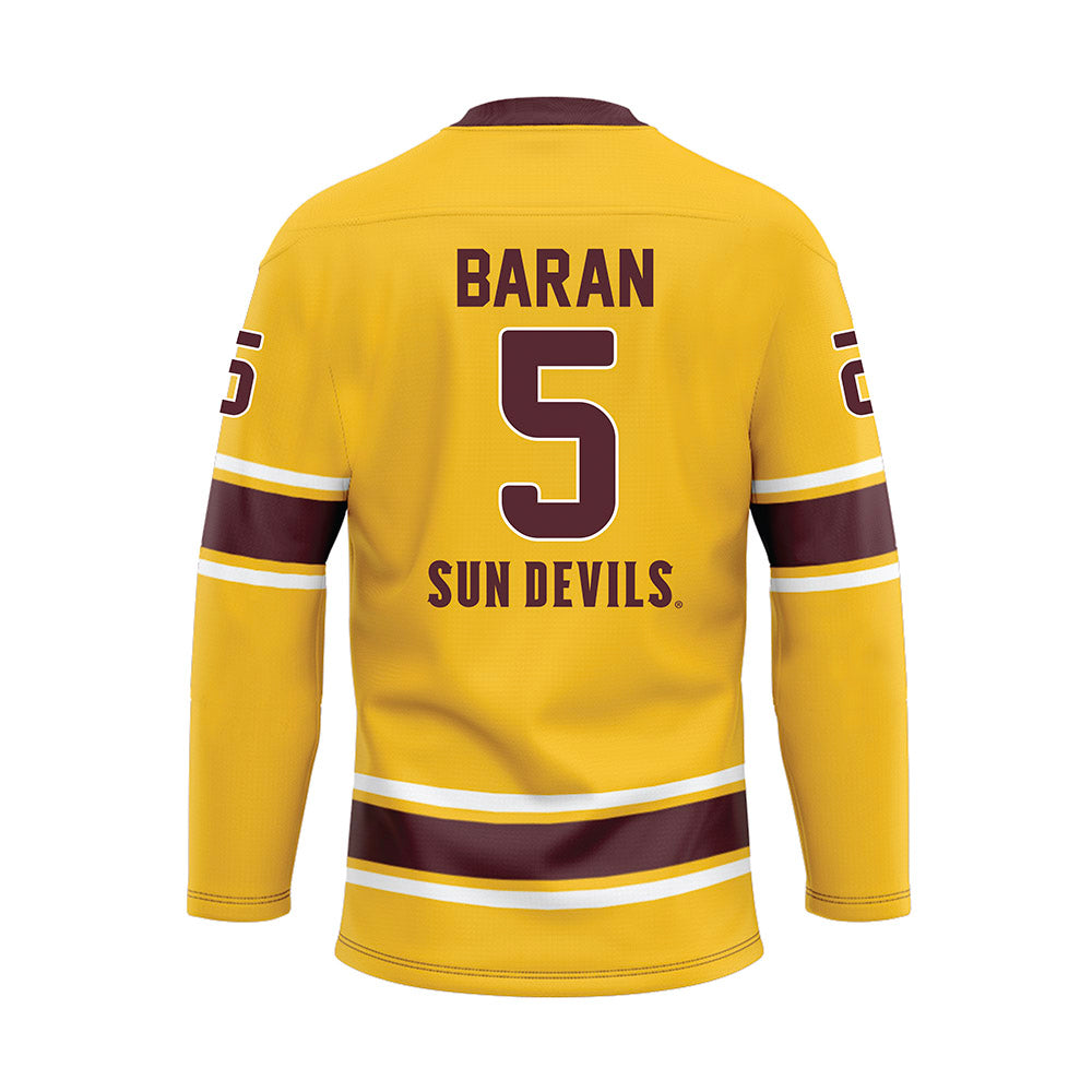 Arizona State - NCAA Men's Ice Hockey : Richard Baran - Gold Hockey Jersey-1