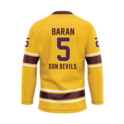 Arizona State - NCAA Men's Ice Hockey : Richard Baran - Gold Hockey Jersey-1