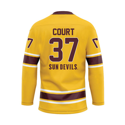 Arizona State - NCAA Men's Ice Hockey : Sam Court - Gold Hockey Jersey