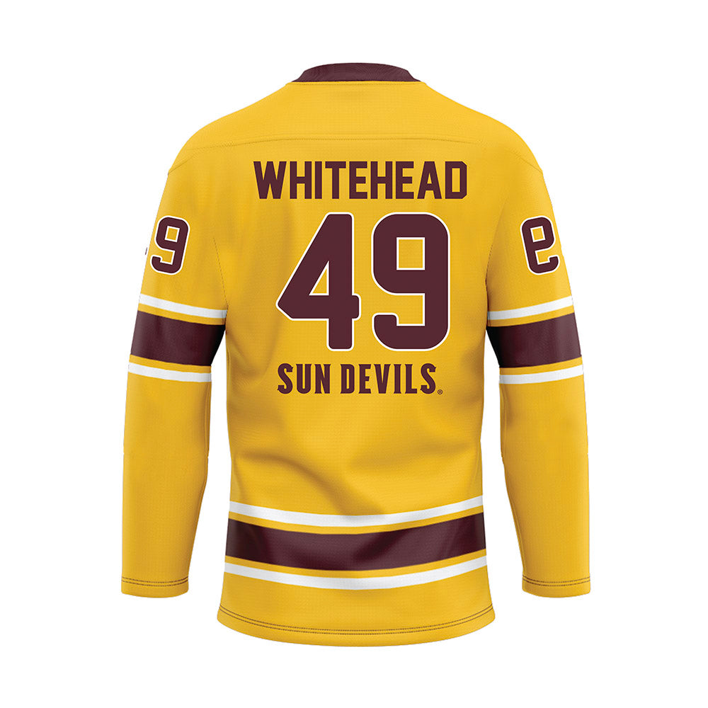Arizona State - NCAA Men's Ice Hockey : Braxton Whitehead - Gold Hockey Jersey-1